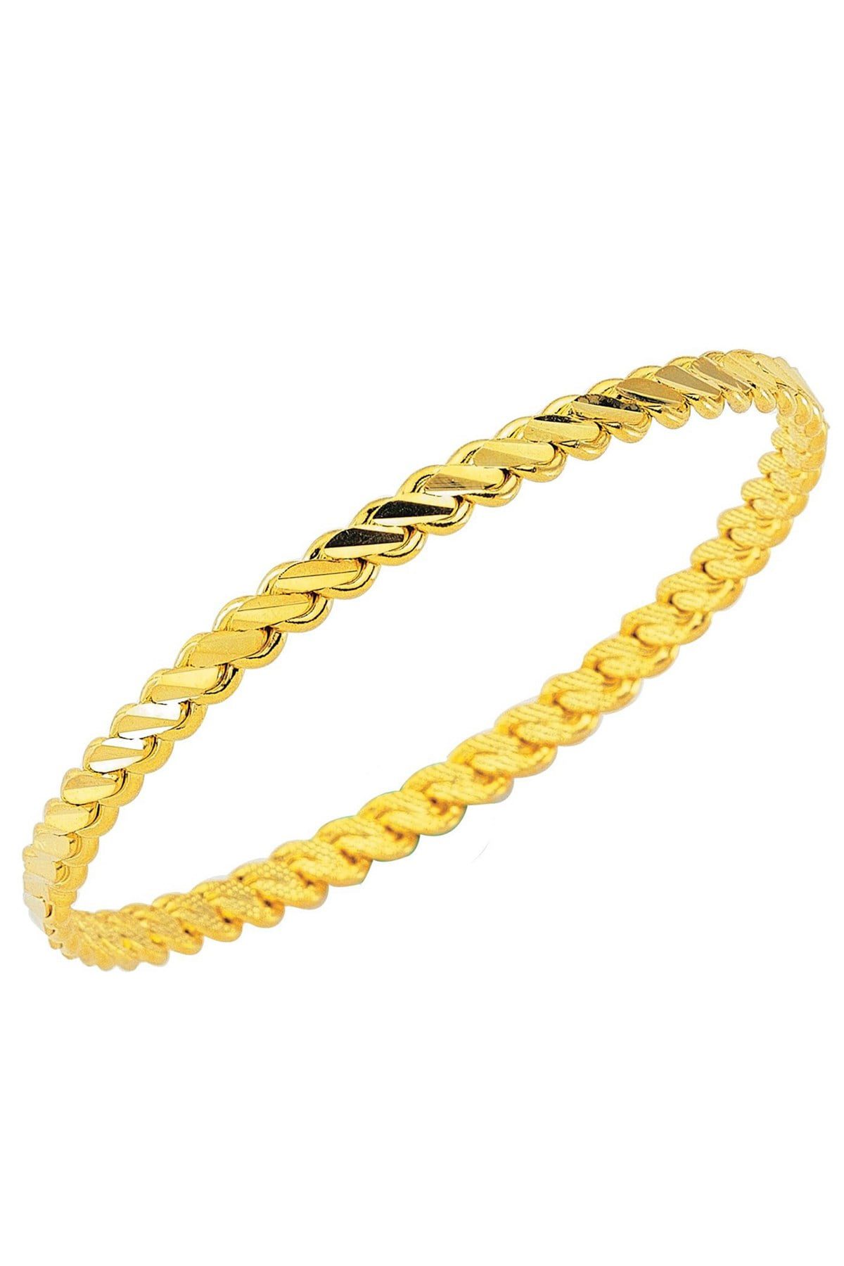 Wholesale 22 Carat Gold Plated One-to-One Adana Twist Bracelet 21 Cm - 2134 5 Toptan 22 Ayar Altın Kaplama Birebir 1 Adet Adana Burma Bilezik 21 Cm  - 2134 - Image 5