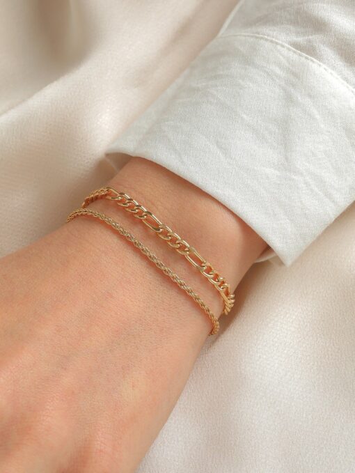 Grossiste Bracelet unisexe combiné Shavin et Twist de couleur or - 2122
