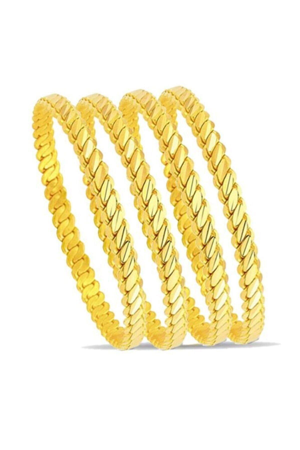 Wholesale 22 Carat Gold Plated One-to-One Adana Twist Bracelet 21 Cm - 2134 4 Toptan 22 Ayar Altın Kaplama Birebir 1 Adet Adana Burma Bilezik 21 Cm  - 2134 - Image 4