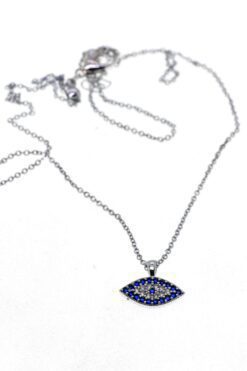 Toptan Gümüş Renk Mekik Göz Nazar Model Zirkon Kolye - 2311 3 1d021cb022894be6a4bc32ee4650a155