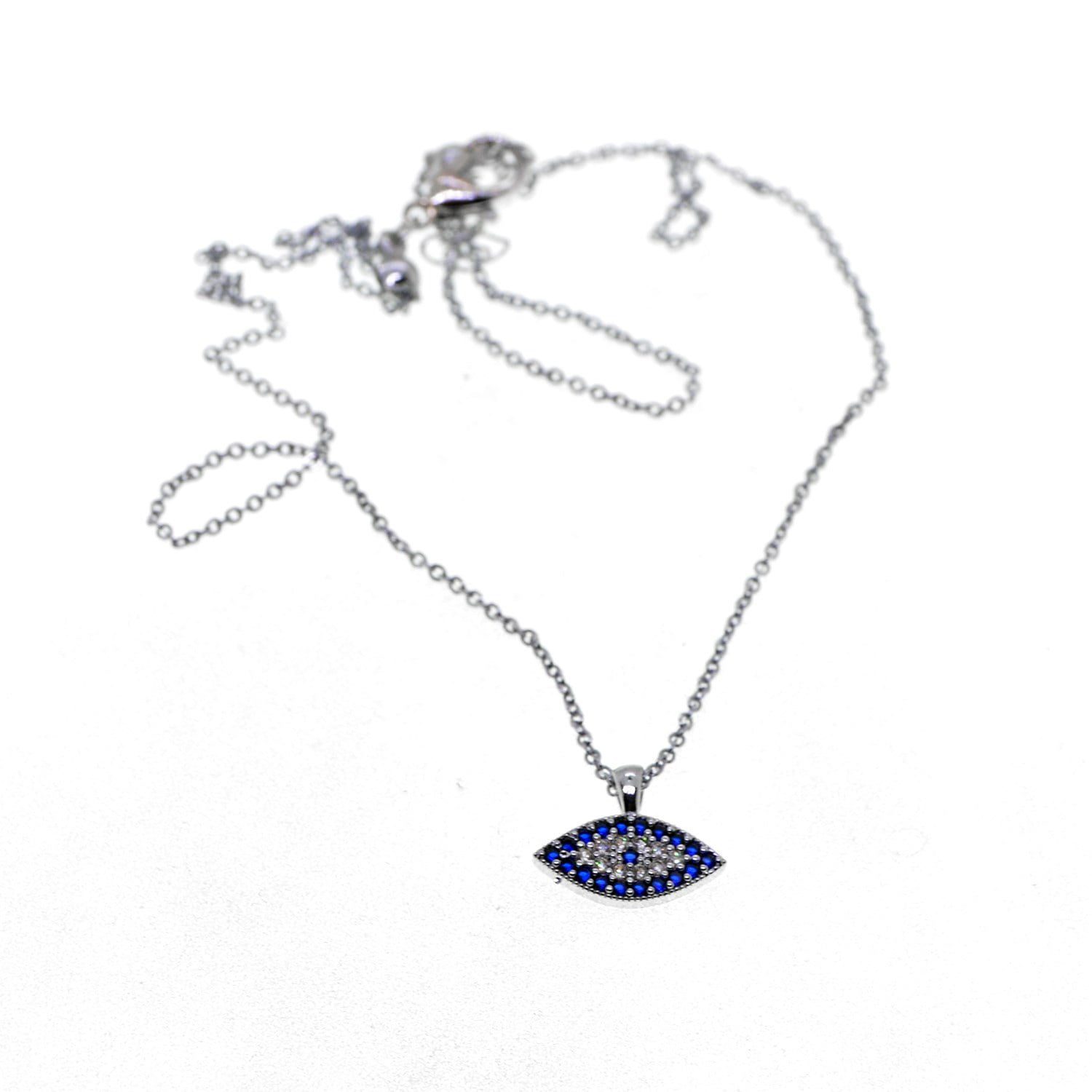 Toptan Gümüş Renk Mekik Göz Nazar Model Zirkon Kolye - 2311 2 Toptan Gümüş Renk Mekik Göz Nazar Model Zirkon Kolye  - 2311 - الصورة 2