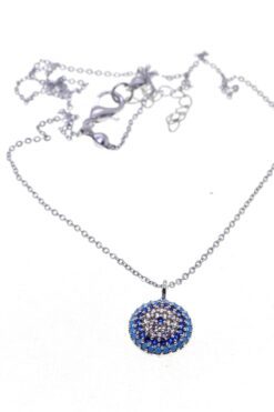 Toptan Gümüş Renk Zirkon Taşlı Tombul Yuvarlak Göz Nazar Model Zirkon Kolye - 2315 3 6d2362ac044d4cdc9a6fab2d2ffcaa8f