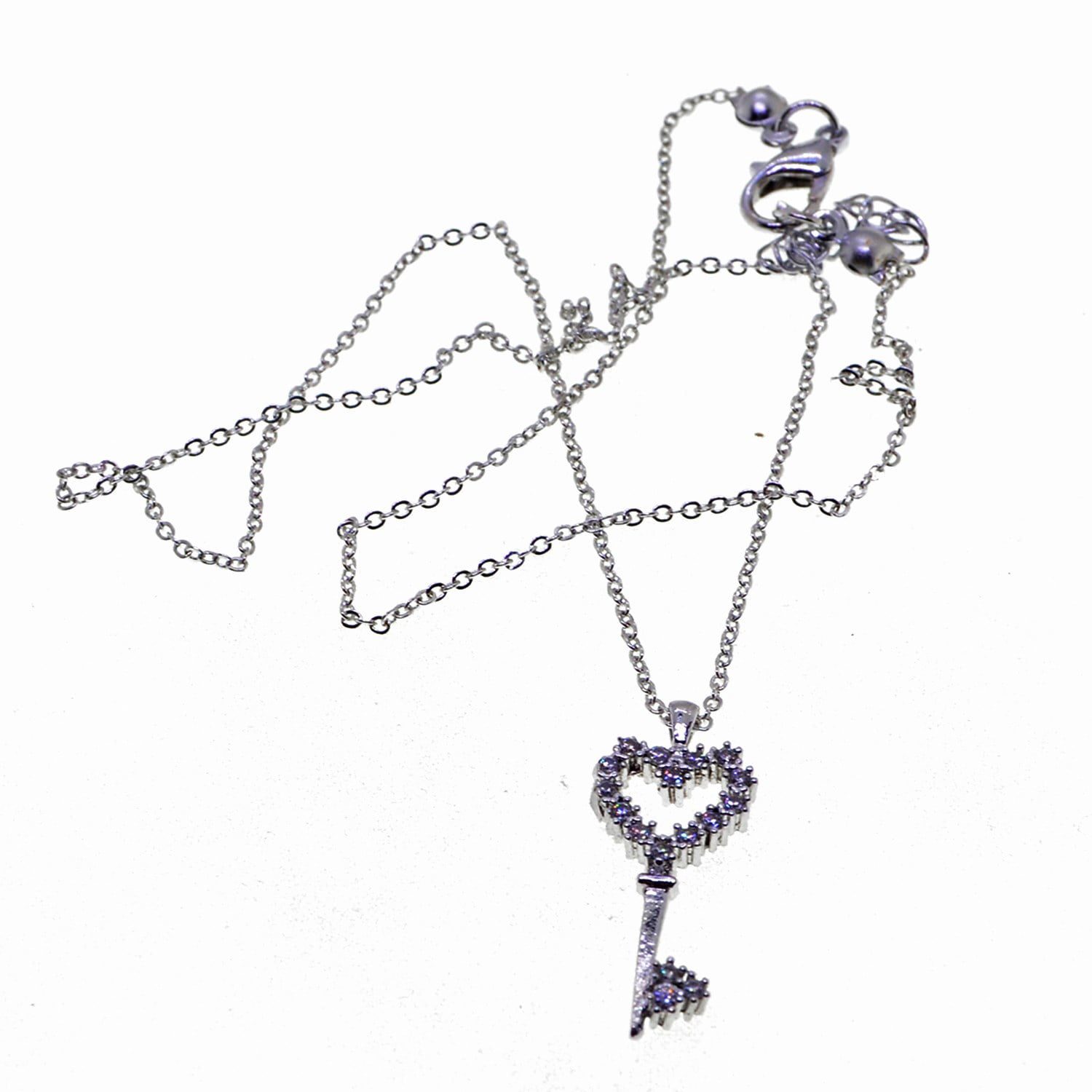 Toptan Gümüş Renk Anahtar Model Zirkon Kolye - 2310 2 Toptan Gümüş Renk Anahtar Model Zirkon Kolye  - 2310 - الصورة 2