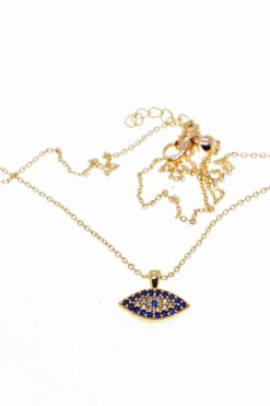 Toptan Altın Renk Mekik Göz Nazar Model Zirkon Kolye - 2312 3 efa8b9c126804606a26efcc4e4367e04