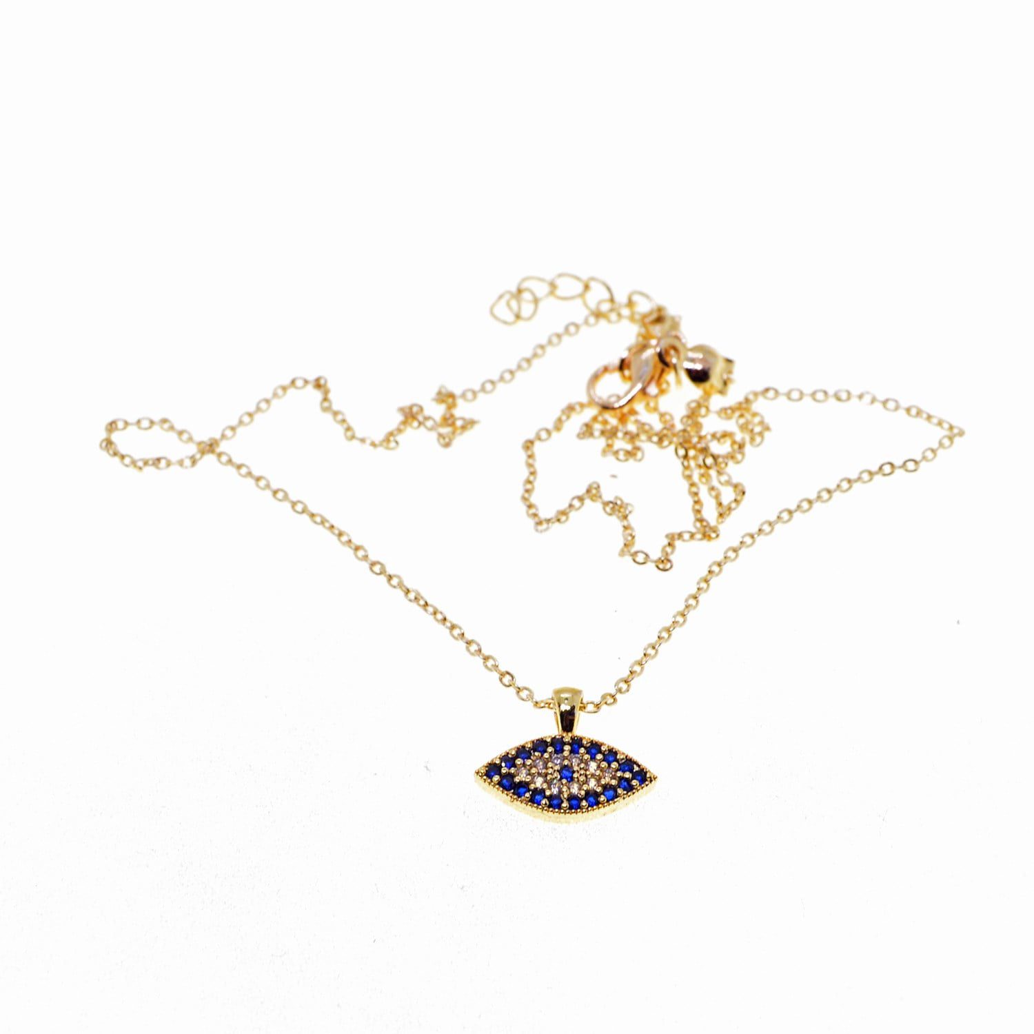 Toptan Altın Renk Mekik Göz Nazar Model Zirkon Kolye - 2312 2 Toptan Altın Renk Mekik Göz Nazar Model Zirkon Kolye  - 2312 - الصورة 2