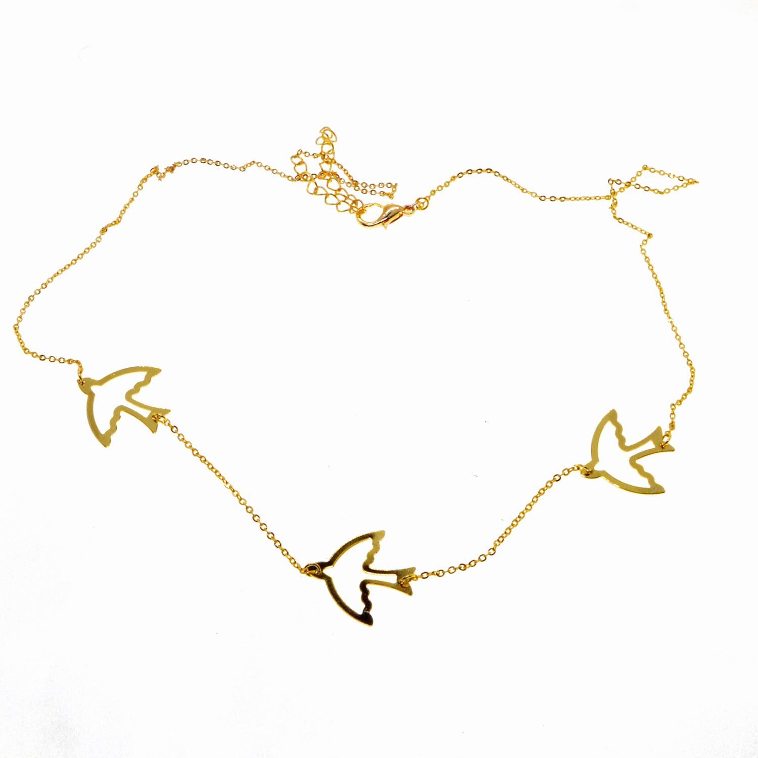 Toptan Altın Renk Üçlü Kuş Model Zirkon Kolye - 2361 1 Toptan Altın Renk Üçlü Kuş Model Zirkon Kolye - 2361