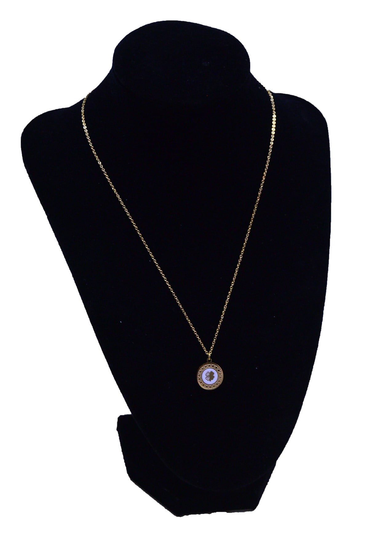 Toptan Altın Renk Yuvarlak Yonca Çelik Kolye - 2489 2 Toptan Altın Renk Yuvarlak Yonca Çelik Kolye - 2489 - Görsel 2