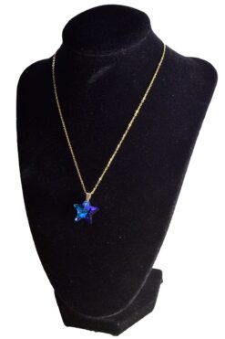 Toptan Altın Renk Mavimsi Yıldız Çelik Kolye - 2437 3 5d7865b4e37f4f558927671daa524b18