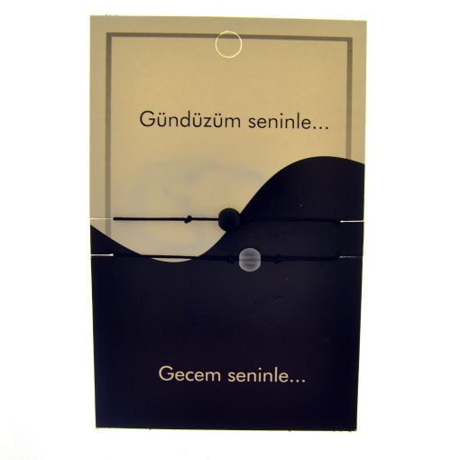 Toptan Altın Renk Gündüz Gece  Arkadaş Şans Bilekliği - 2689 – Image 3