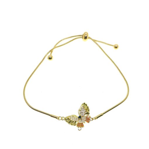 Großhandel Goldfarbenes Schmetterlings-Aufzugs-Stahlarmband - 2606