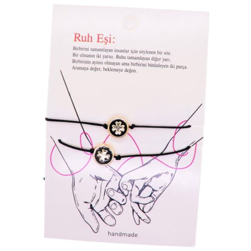 Wholesale Gold Color Soulmate Friend Lucky Bracelet - 2693