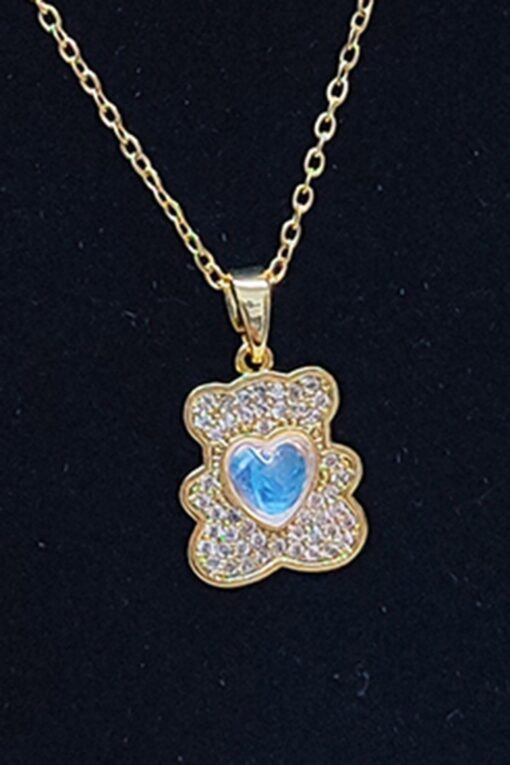 Collier Panda en acier couleur or (2523)