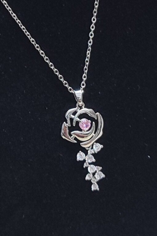 Оптовая продажа серебряного цвета Sf Chain Rose Steel ожерелье - 2561