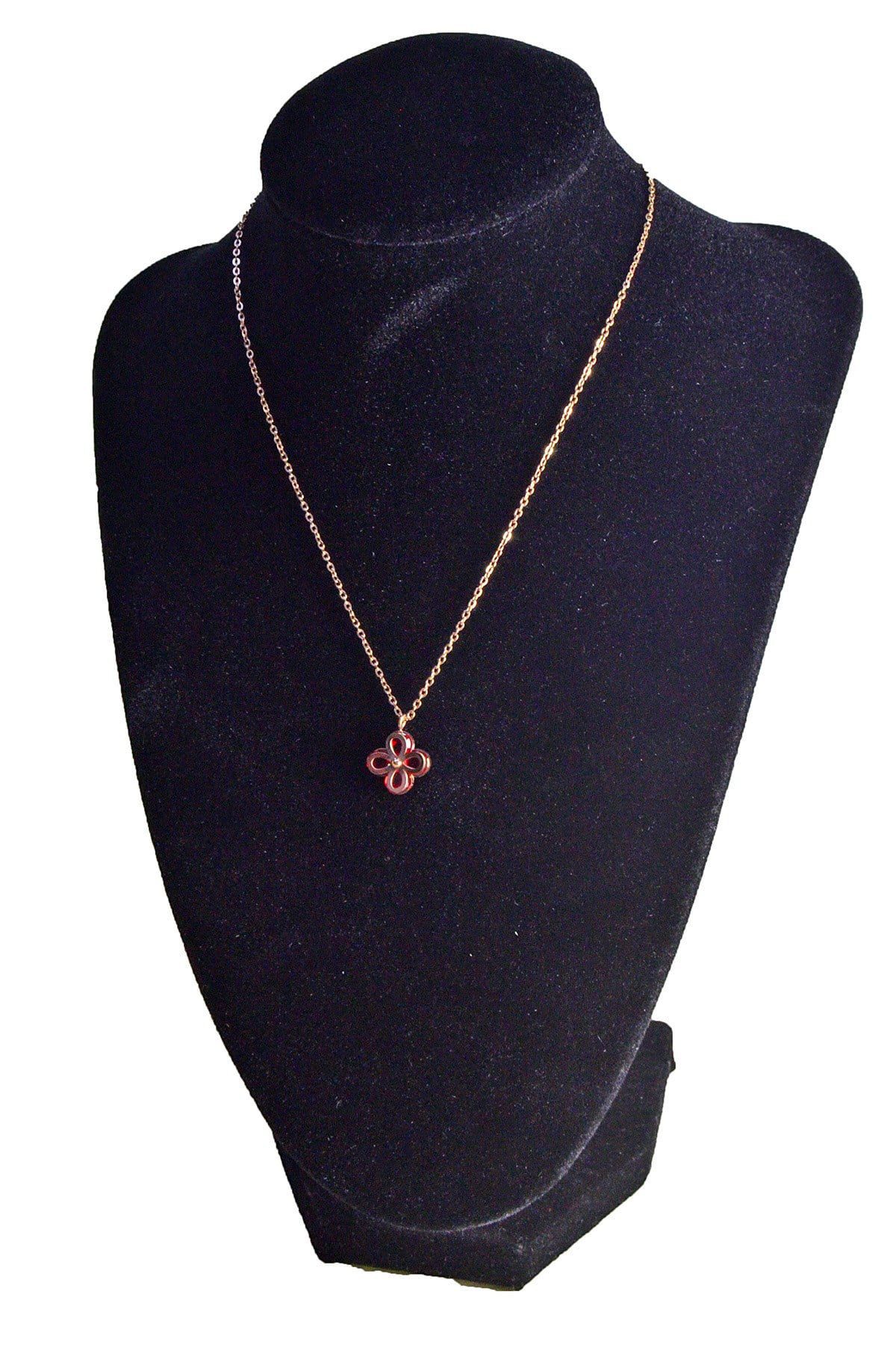 Großhandel Rose Farbe Daisy Stahl Halskette - 2446 2 Toptan Rose Renk Papatya Çelik Kolye - 2446 – Bild 2