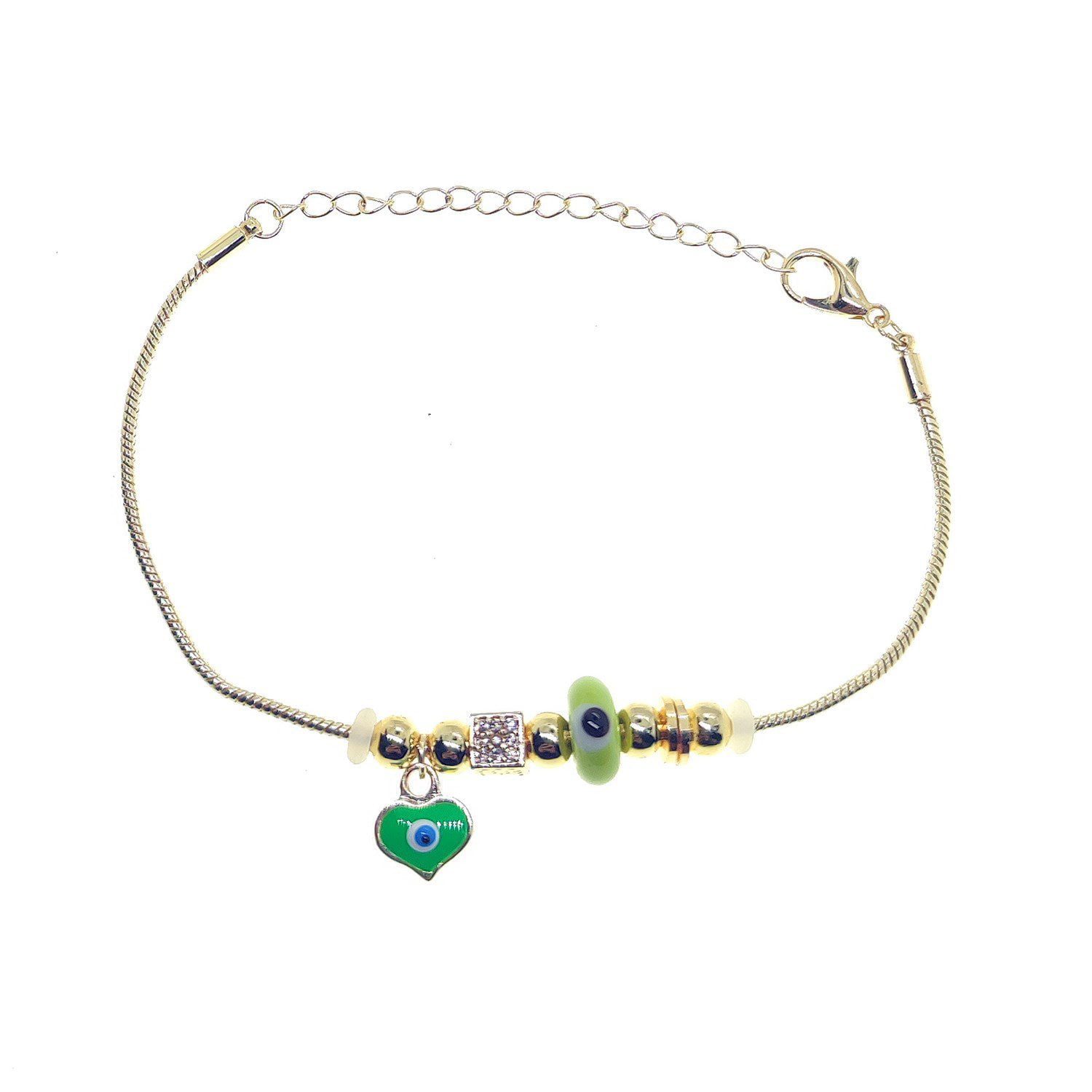 سوار باندورا زركون على شكل قلب ذهبي أخضر اللون للبيع بالجملة - 2778 1 سوار باندورا زركون على شكل قلب ذهبي أخضر اللون للبيع بالجملة - 2778