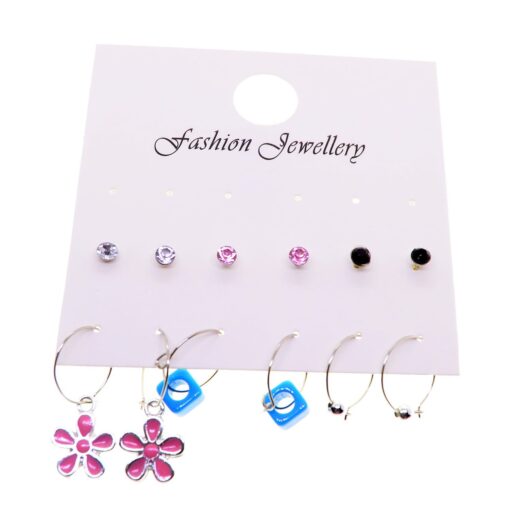 Boucles d'oreilles mixtes marguerites argentées en gros - 2701