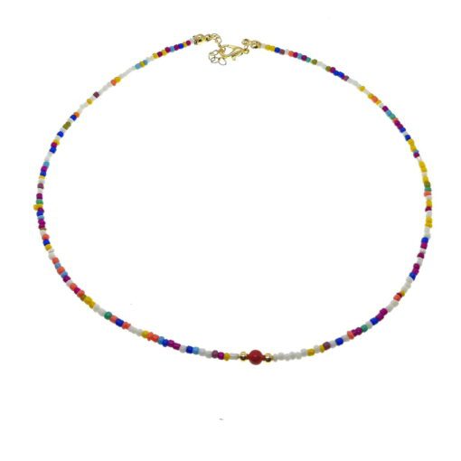 Collier d'été mixte en perles de sable de couleur or - 2156
