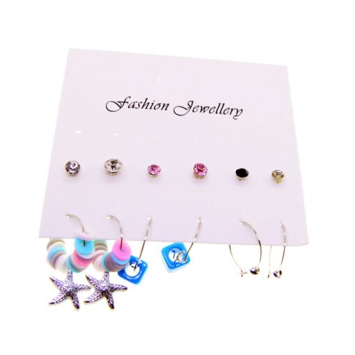 Boucles d'oreilles mixtes en forme d'étoiles argentées en gros - 2703