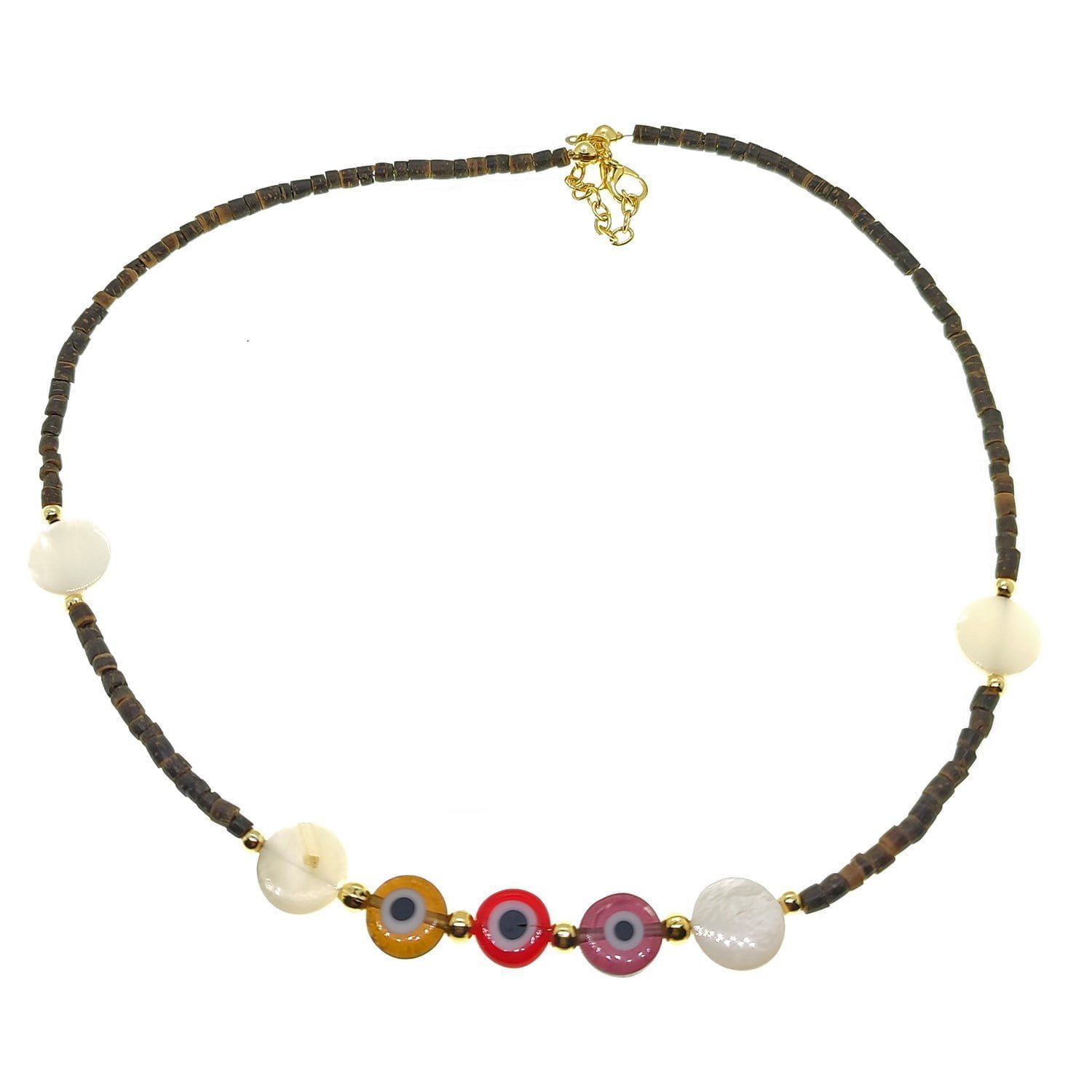 Оптовая продажа золотого цвета хрустальные стеклянные бусины смешанные летние ожерелья - 2155 7 Toptan Altın Renk Kristal Cam Boncuk Karışık Yazlık Kolye - 2155 — изображение 7