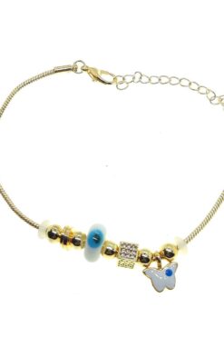 Toptan Altın Renk Beyaz Mineli Kelebek Kolye Ve Bileklik Pandora Kombin Zirkon Set Takım - 2790 5 9ab480a745684cbfb607395f74dc9a6a