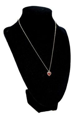 Toptan Altın Renk Kırmızı Taş Kalp Model Zirkon Kolye - 2739 3 ce63db87989742a6acd932e1472dbff6