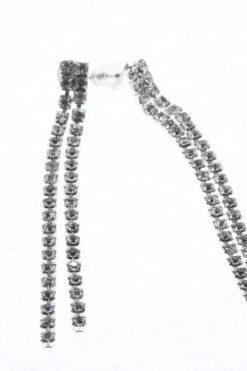 Toptan Gümüş Renk İki Sıra Şerit Zirkon Küpe - 2876 4 128bcb141c2541c387987948ce93881d