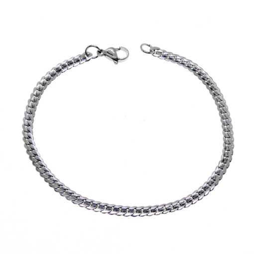 Bracelet unisexe en acier épais tricoté couleur argent, vente en gros - 2802