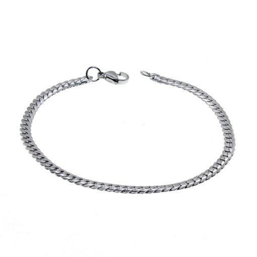 Toptan Gümüş Renk Unisex Çelik Kalın Örme Zincir Çelik Bileklik - 2802 – Image 2