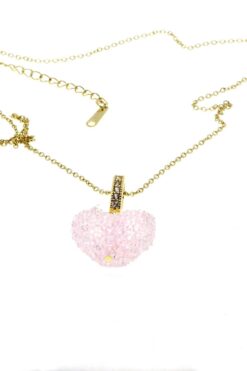 Toptan Altın Renk Pembe Kalp Çelik Kolye - 2807 3 ef5d7ee0a2dc4b59869b0448676515ff 2