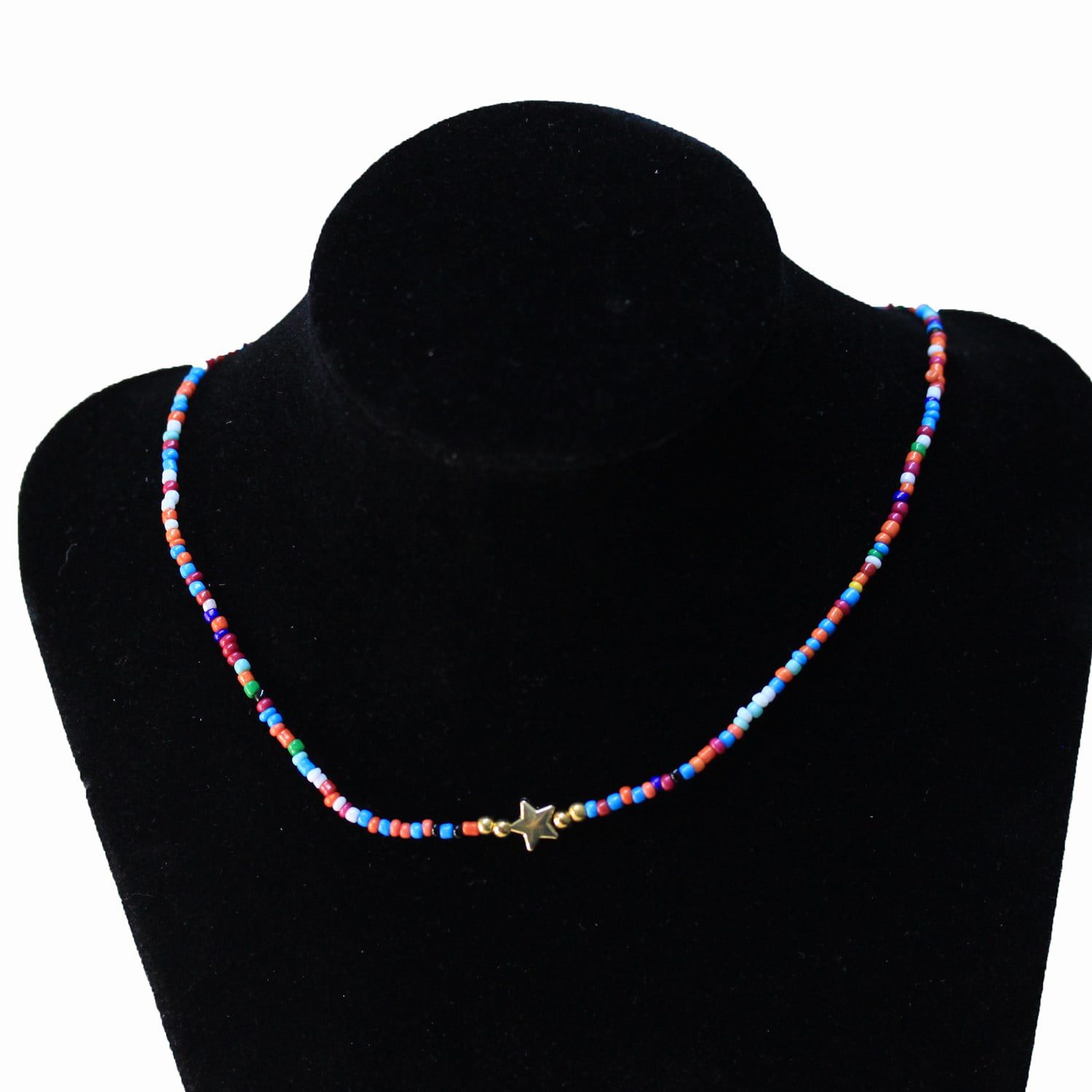 Wholesale Sand Bead Necklace Mixed with Star Coin Model - Custom Design Bead Necklace - 2882 7 Toptan Yıldız Para Modeli İle Karışık Kum Boncuk Kolye - Özel Tasarım Boncuk Kolye - 2882 - Image 7