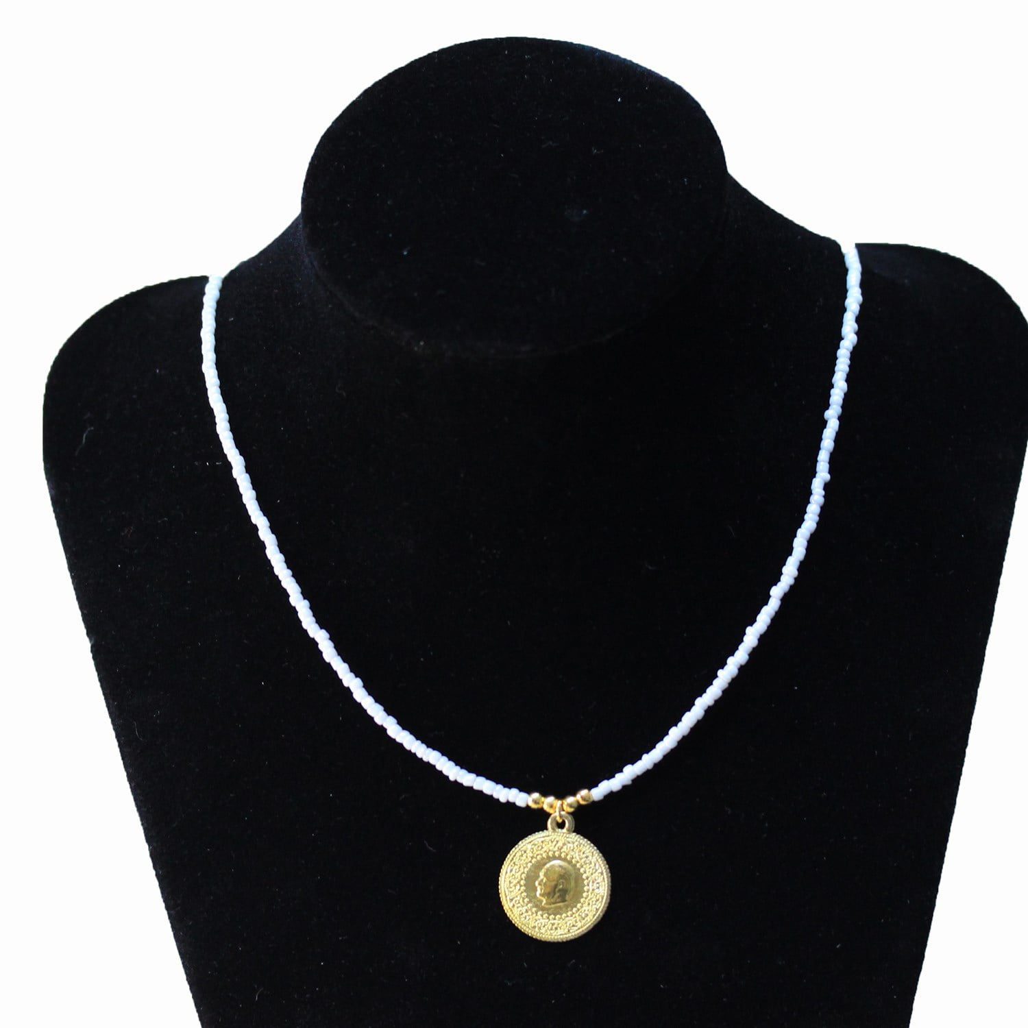 Wholesale Sand Bead Necklace Mixed with Star Coin Model - Custom Design Bead Necklace - 2882 1 Wholesale Sand Bead Necklace Mixed with Star Coin Model - Customized Design Bead Necklace - 2882