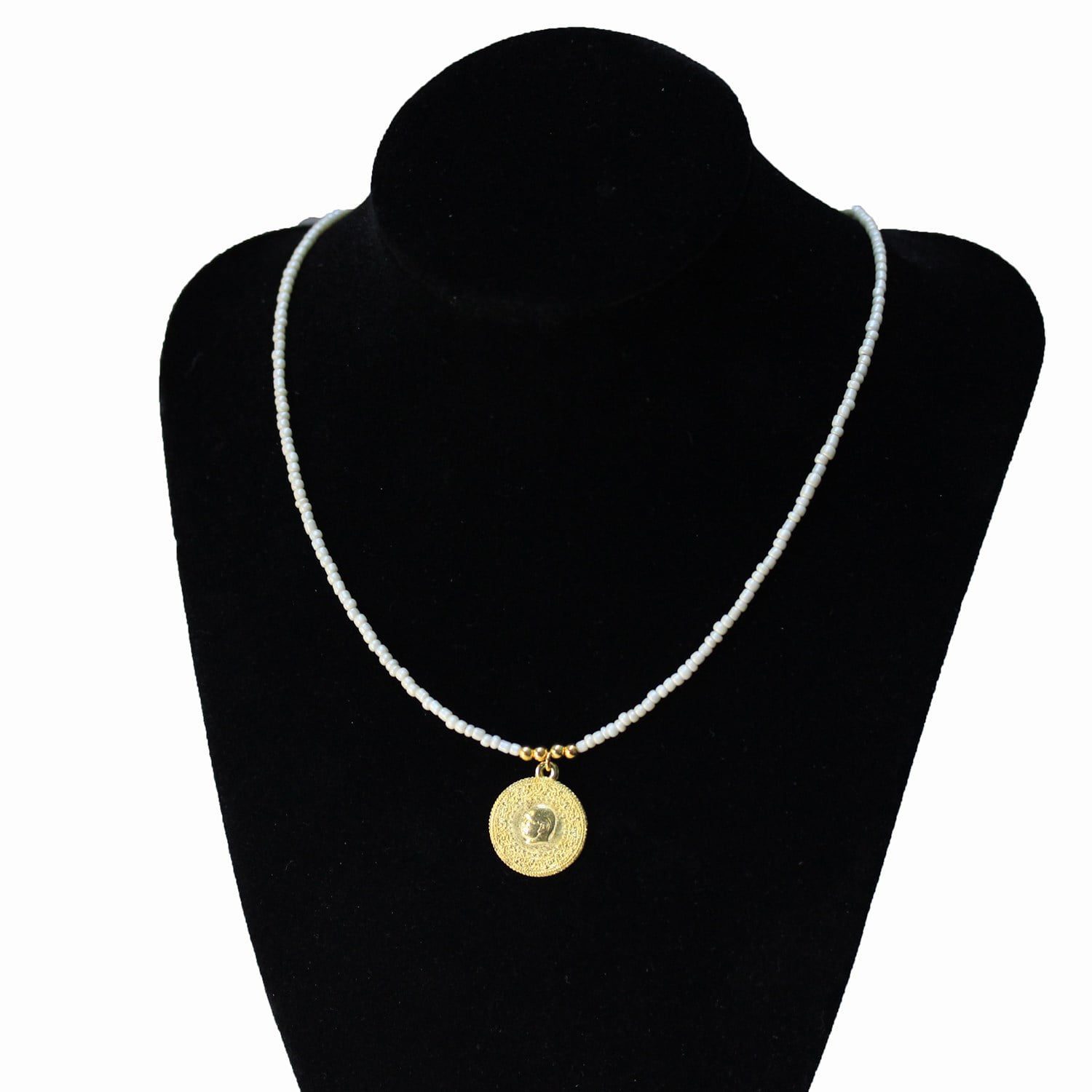 Wholesale Sand Bead Necklace Mixed with Star Coin Model - Custom Design Bead Necklace - 2882 2 Toptan Yıldız Para Modeli İle Karışık Kum Boncuk Kolye - Özel Tasarım Boncuk Kolye - 2882 - Image 2