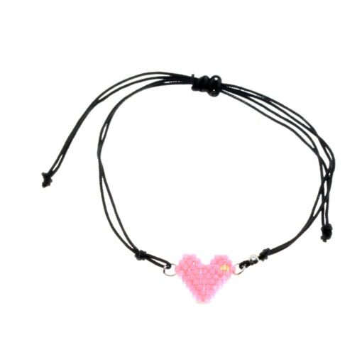 Toptan Altın Renk Pembe Kalp Model Miyuki Bileklik - 2938 – Image 2