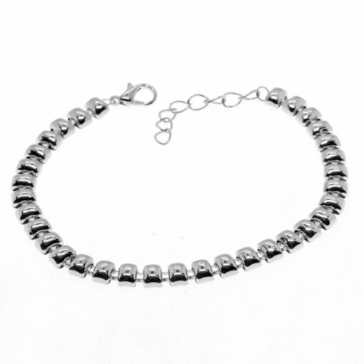 Bracelet chaîne rectangulaire carrée couleur argent en gros - 2919