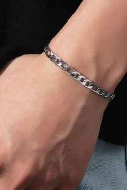 Großhandel Silber Farbe Shavin Öse Unisex Mens Stahl Armband - 3010