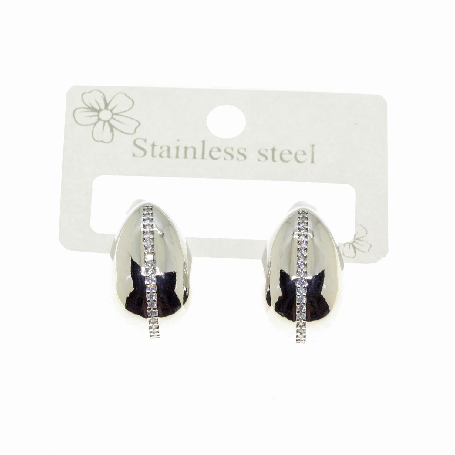 Toptan Gümüş Renk Zirkon Taş Gözyaşı Bottega Küpe Vip Kararmaz Solmaz Çelik Küpe - 3028 1 Toptan Gümüş Renk Zirkon Taş Gözyaşı Bottega Küpe Vip Kararmaz Solmaz Çelik Küpe - 3028