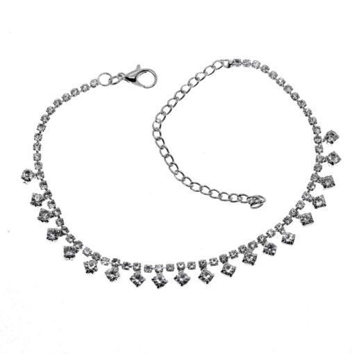 Grossiste Bracelet Zircon argenté pour mariage, fiançailles, henné, robes de soirée pour femmes - 3038