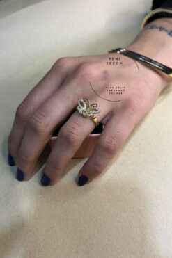Toptan Altın Renk Kelebek Model Zirkon Taşlı Model Ayarlanabilir Çelik Yüzük - 3090 3 b0e28e52d84a42f1b35e0bacbfa274c1