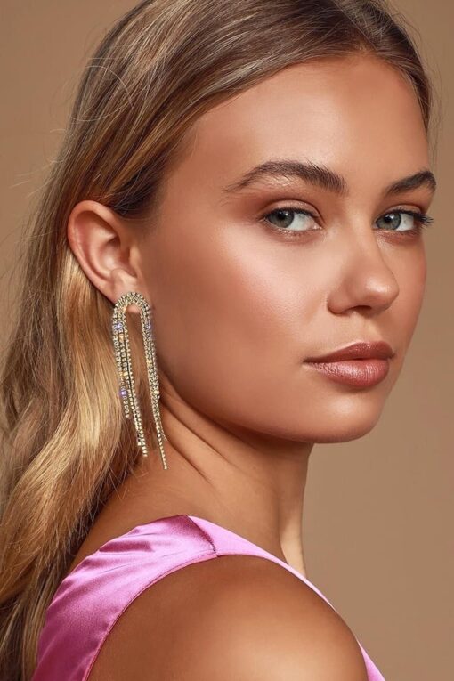 Boucles d'oreilles à pampilles en Zircon couleur or, henné, pour robe de soirée de mariage, de fiançailles, vente en gros, 3122