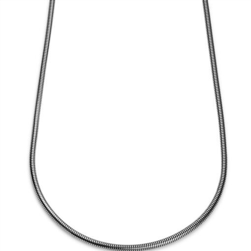 Toptan Gümüş Renk Unisex Snake Zincir (4 mm) 60 cm. Çelik Kolye- 3141 – Bild 3