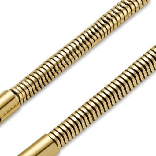 ⁦Toptan Altın Renk Unisex Snake Zincir (4 mm) Çelik Bileklik - 3138⁩ - الصورة ⁦3⁩