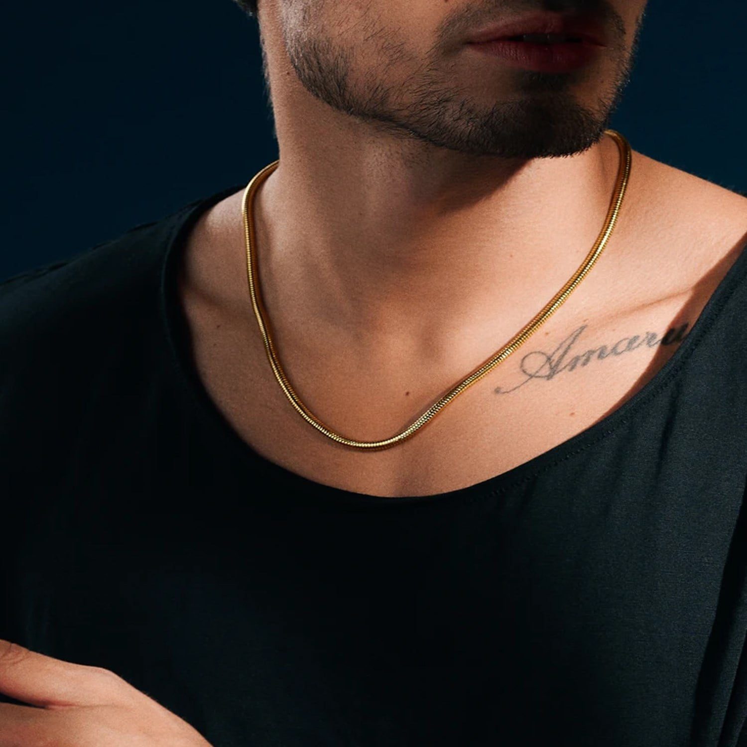 Toptan Altın Renk Unisex Snake Zincir (4 mm) 60 cm. Çelik Kolye- 3140 9 Toptan Altın Renk Unisex Snake Zincir (4 mm) 60 cm. Çelik Kolye- 3140 - الصورة 9