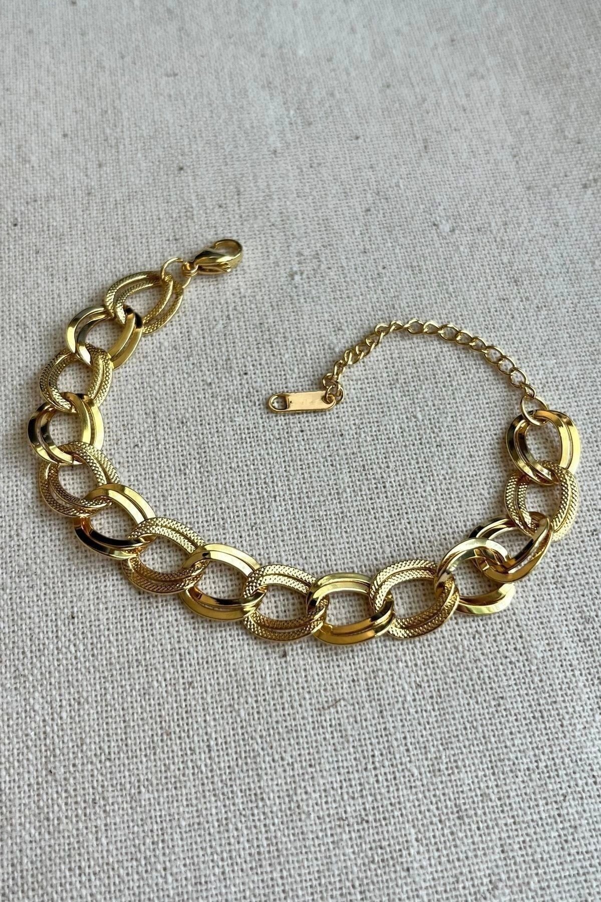 Toptan Altın Renk Samanyolu Zincir Çelik Bileklik - 3135 2 Toptan Altın Renk Samanyolu Zincir Çelik Bileklik - 3135 - Görsel 2