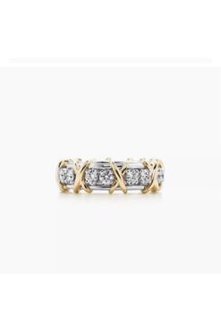 Wholesale Silver Color Gold Rhodium Tiffany Model Steel Waterway Ring Steel Ring - 3161