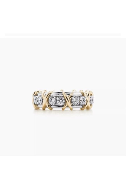 Кольцо с подвеской Tiffany, цвет "золото-родиевое", серебристое, стальное, стальное - 3161