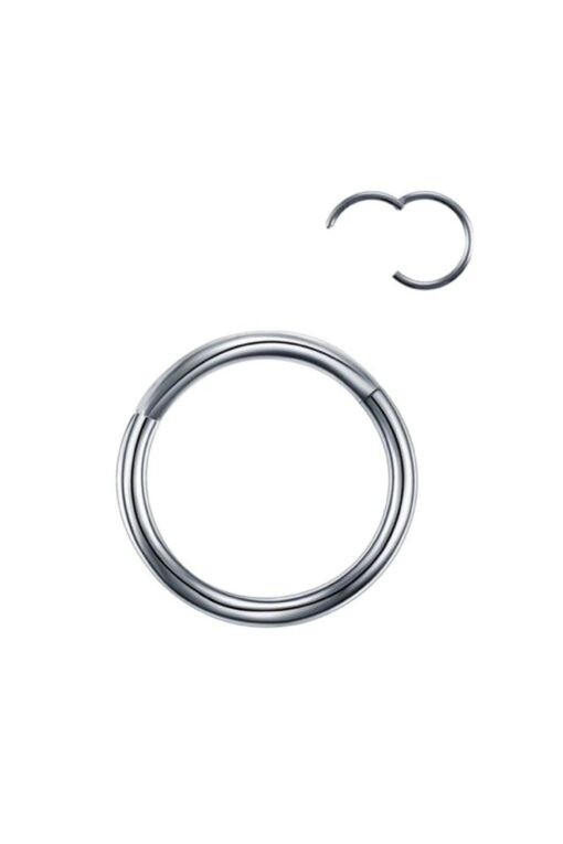 Toptan Gümüş Renk Paslanmaz Kararmaz Cerrahi Çelik Tam Halka Kıkırdak Tragus Helix Çelik Piercing - 3172 – Image 2