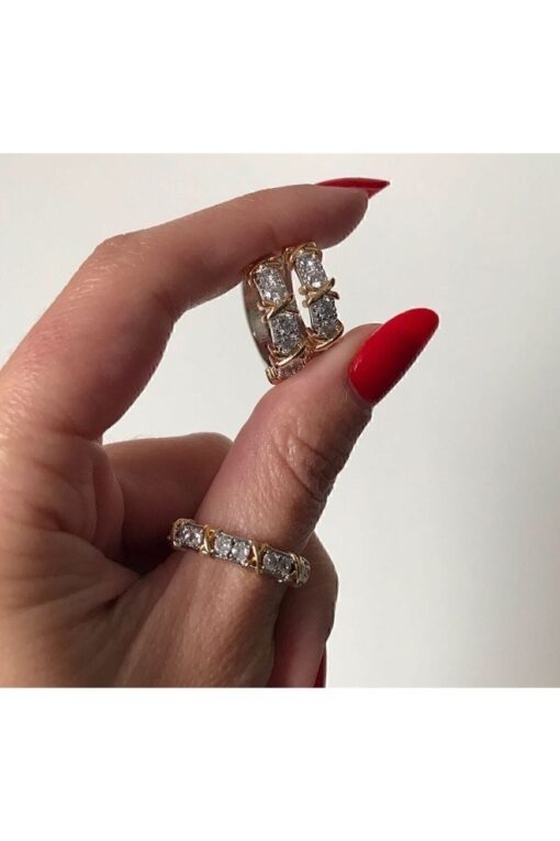 Toptan Gümüş Renk Altın Rodaj  Tiffany Model Çelik Su Yolu Yüzük Çelik Yüzük - 3161 — изображение 2