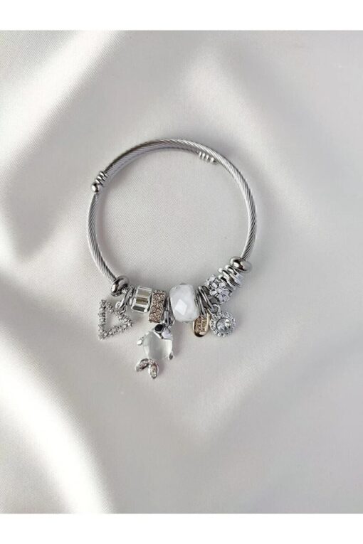 Bracelet Pandora en acier blanc avec breloque poisson couleur argent - 3157