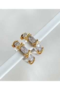 Wholesale Silver Color Xoxo Model Zircon Stone Steel Earrings Steel Earrings - 3180