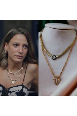 Wholesale Gold Color Serenay Necklaces Who Came Who Passed 2 Piece Steel Set - 3167